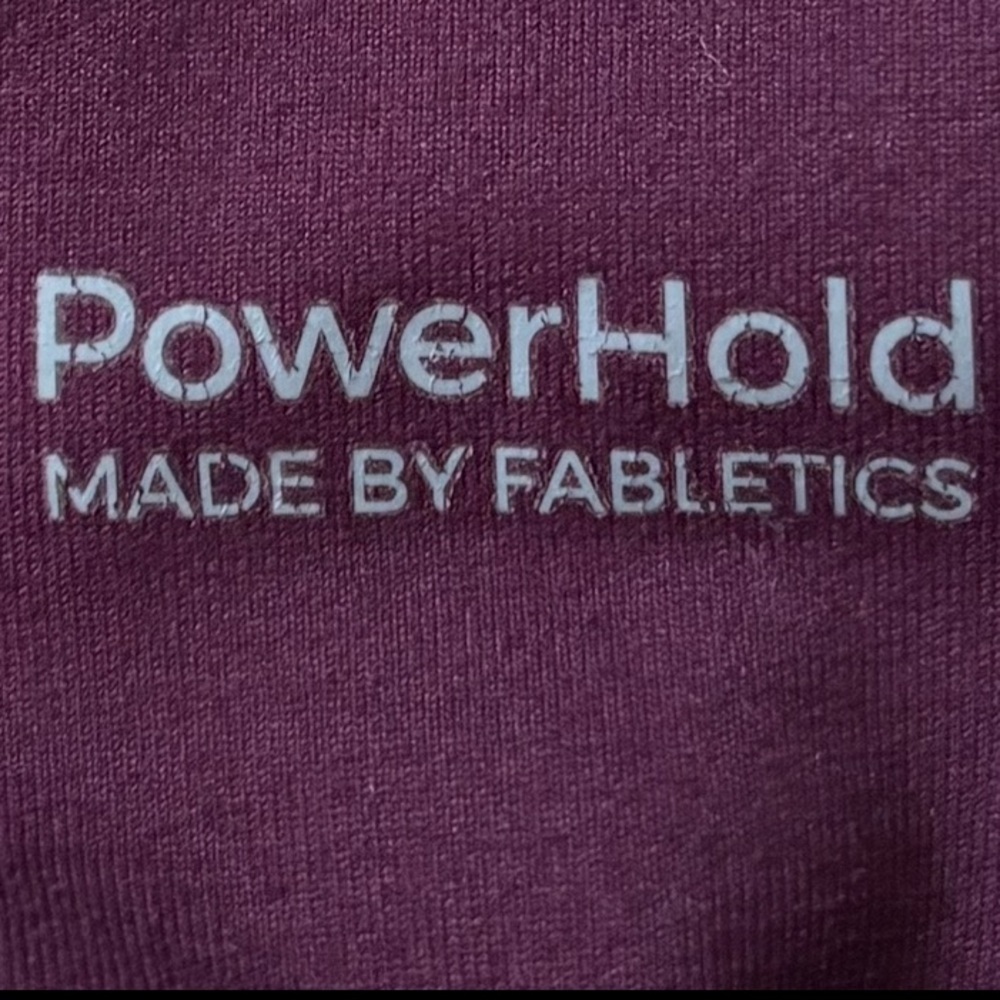 PowerHold by Fabletics Deep Burgundy Leggings + Light Pink Back Lace Detail, S/M - Picture 6 of 9